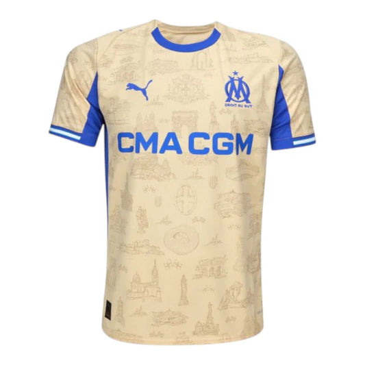 Olympique Marseille 25/26 Fourth Replica Shirt (Blue/Beige)