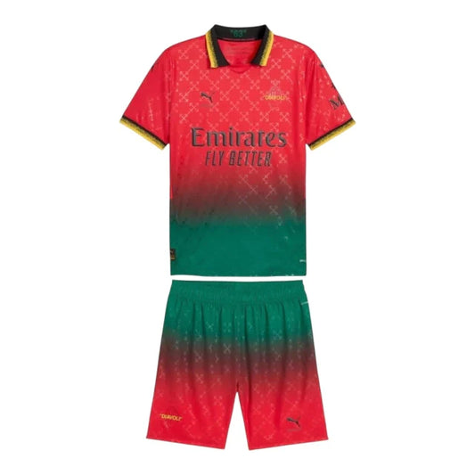 Kids AC Milan 25/26 Special Edition Kit (Red/Green)