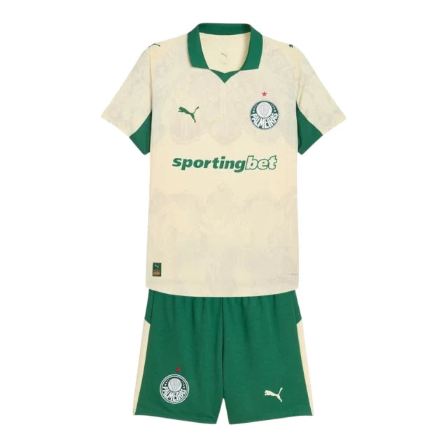 Kids Palmeiras 25/26 Club World Cup Special Edition Goalkeeper Kit (Green/Beige)