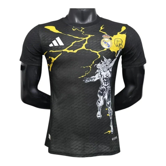 Real Madrid Marvel Avengers 25/26 Pre-Match Shirt - Player Version (White/Yellow)